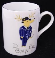 Pottery Barn REINDEER Coffee Mug DONNER - NEW